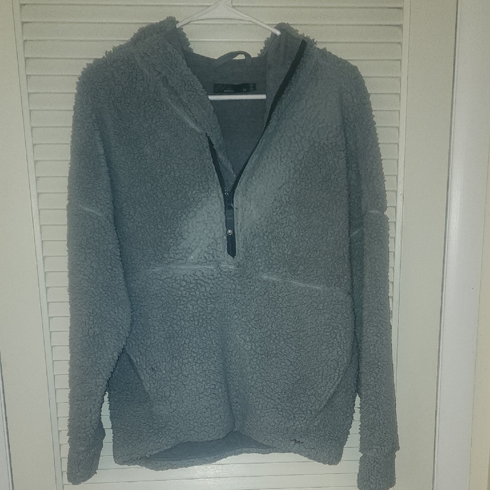 prAna Sage Green Sherpa Half Zip Hoodie Pullover Women’s Medium
